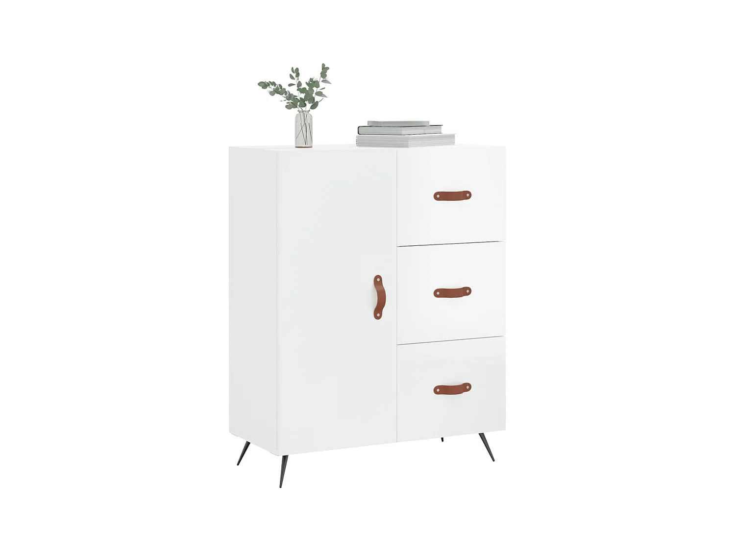 Buffet | Bahut | Meuble de rangement Blanc brillant 69,5x34x90 cm Bois d'ingénierie