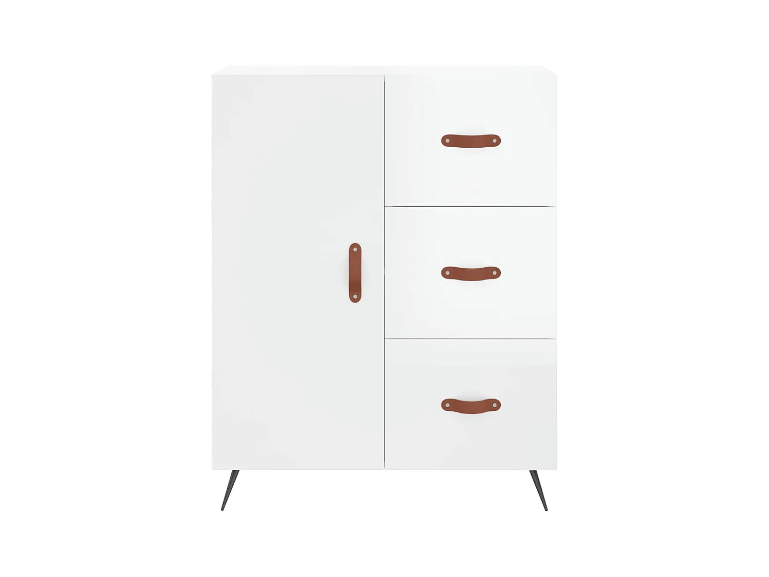 Buffet | Bahut | Meuble de rangement Blanc brillant 69,5x34x90 cm Bois d'ingénierie