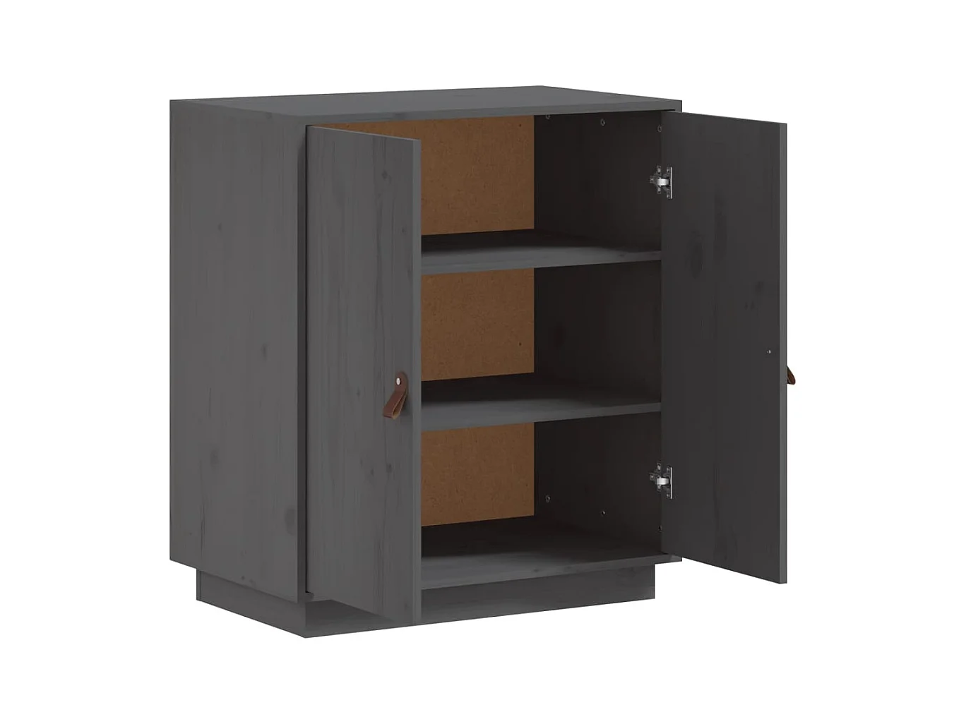 Credenza | Buffet | Armadio Grigia 65,5x40x75 cm in Legno Massello di Pino