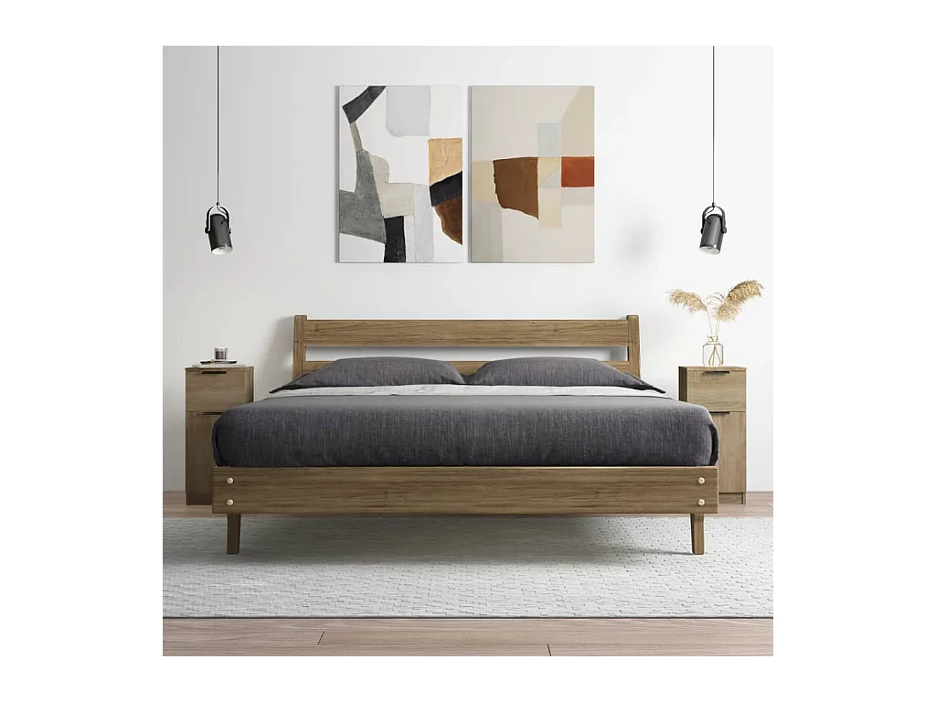 Buffet | Commode à tiroir | Meuble de rangements | Bahuts | Meuble de rangement 2 pcs Chêne Sonoma 30x30x70 cm Bois d'ingénierie