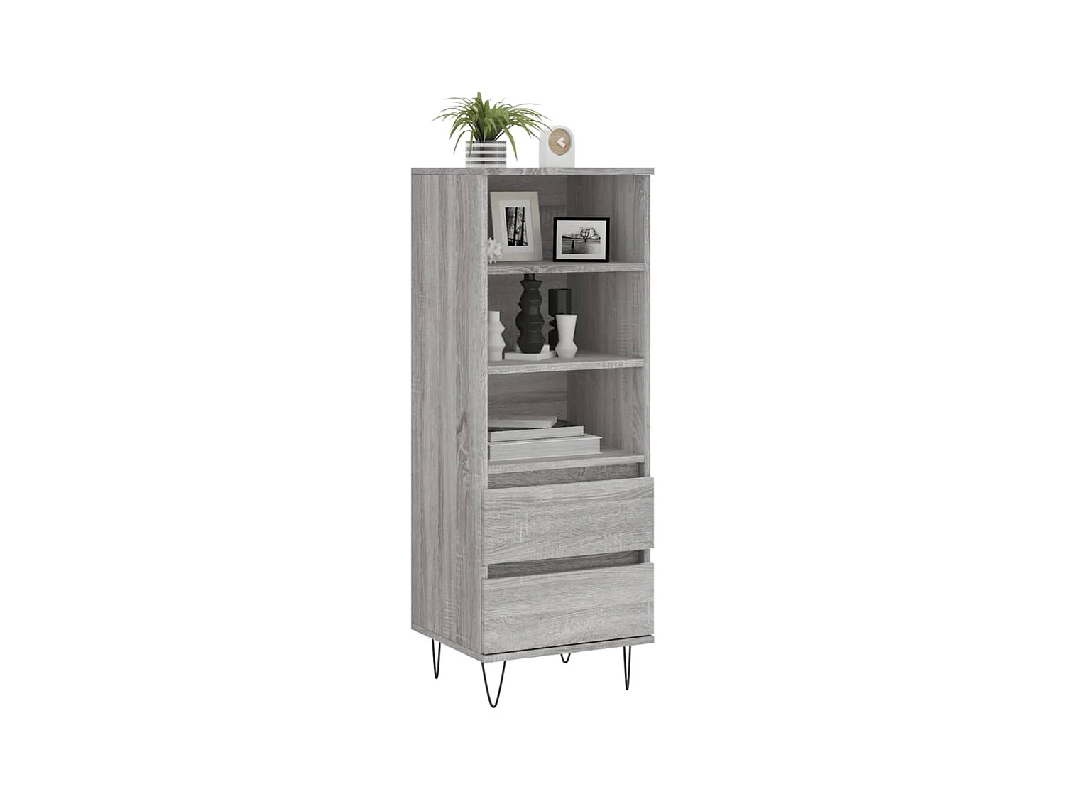 Buffet | Bahut | Meuble de rangement haut Sonoma gris 40x36x110 cm Bois d'ingénierie