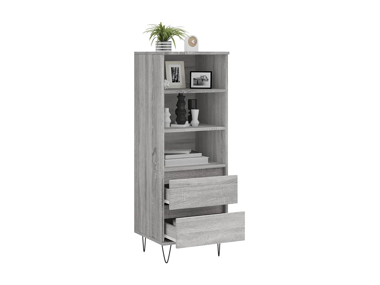 Buffet | Bahut | Meuble de rangement haut Sonoma gris 40x36x110 cm Bois d'ingénierie