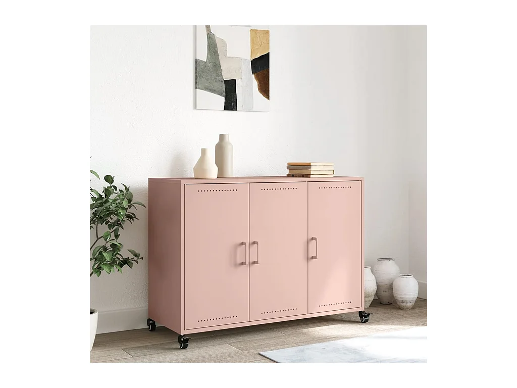 Credenza | Buffet | Armadio Rosa 100,5x39x72 cm in Acciaio