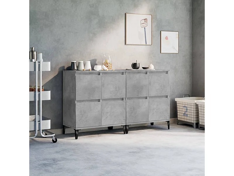 Buffets | Bahuts | Meuble de rangement 2 pcs gris béton 60x35x70 cm bois d'ingénierie