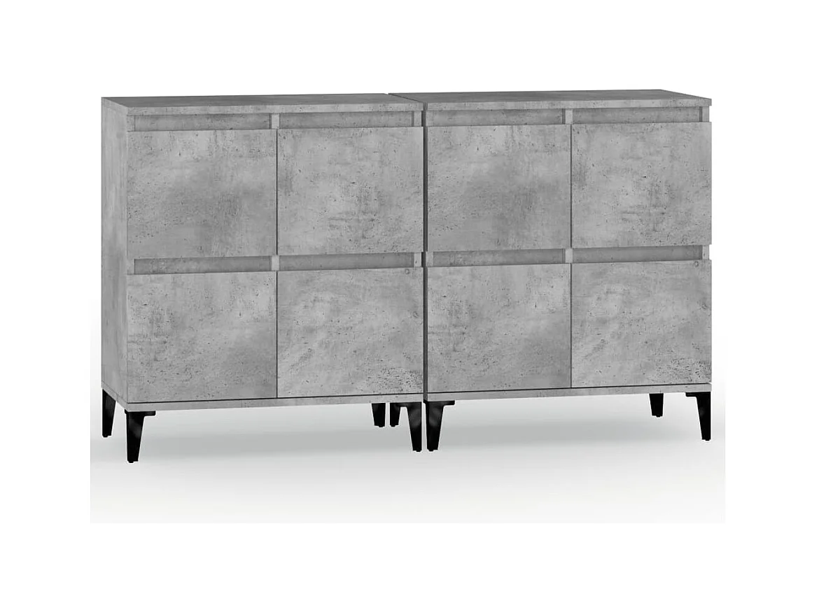 Credenze | Buffet | Armadi 2pz Grigio Cemento 60x35x70 cm in Legno Multistrato