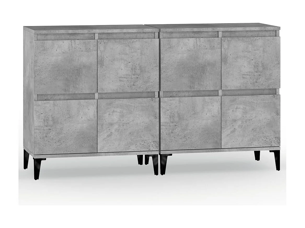 Buffets | Bahuts | Meuble de rangement 2 pcs gris béton 60x35x70 cm bois d'ingénierie