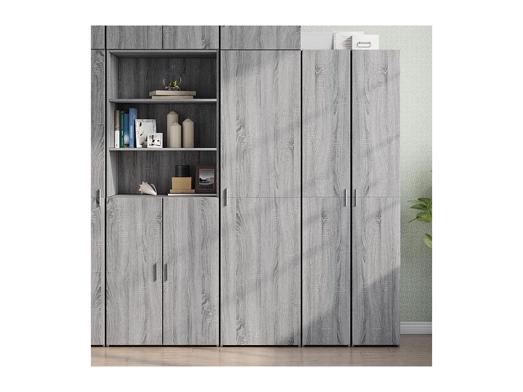 Credenza | Buffet | Armadio Grigio Sonoma 50x42,5x185 cm in Legno Multistrato