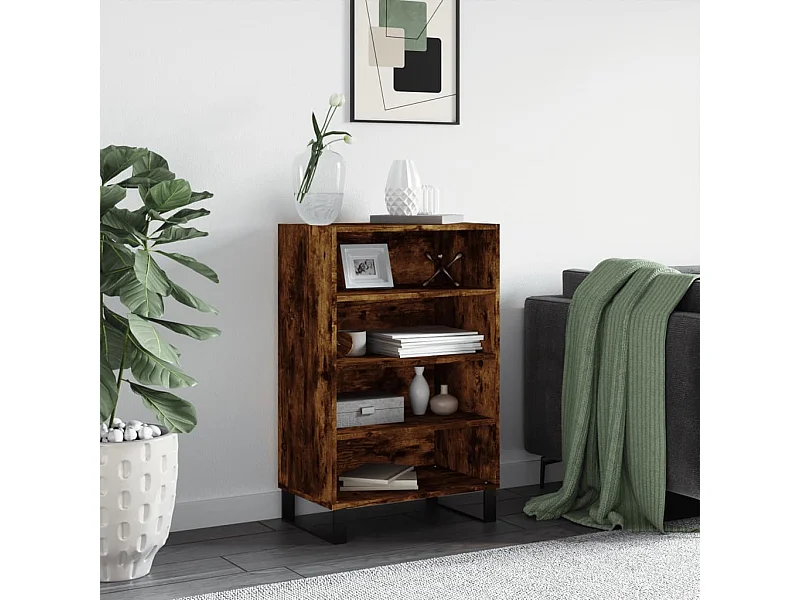Buffet | Bahut | Meuble de rangement haut chêne fumé 57x35x90 cm bois d'ingénierie