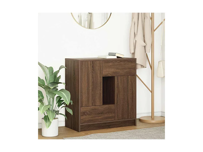 Buffet | Commode à tiroir | Meuble de rangement avec tiroirs et portes chêne marron 70,5x34x74,5 cm