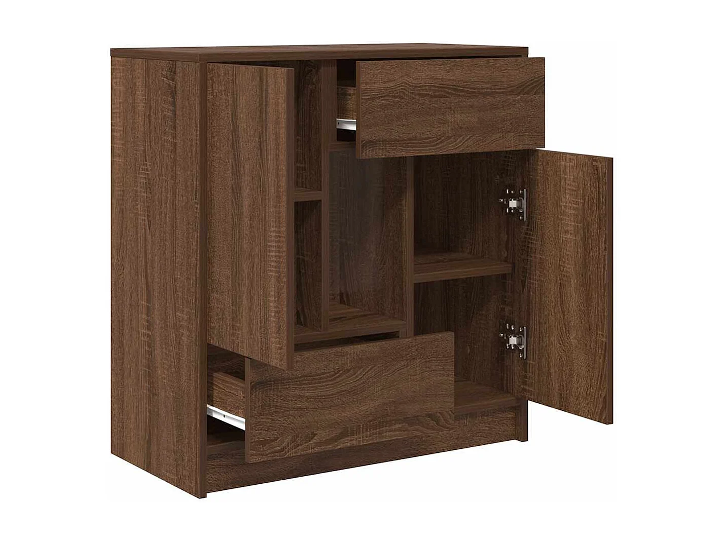 Buffet | Commode à tiroir | Meuble de rangement avec tiroirs et portes chêne marron 70,5x34x74,5 cm