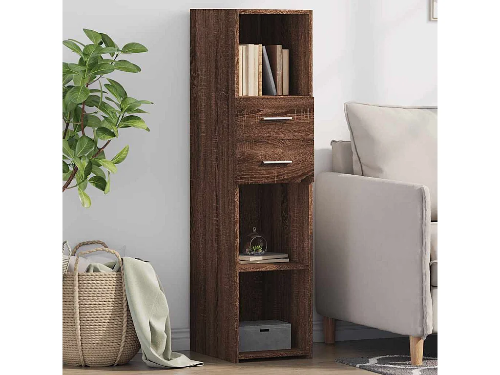 Buffet | Bahut | Meuble de rangement haut chêne marron 30x42,5x124 cm bois d'ingénierie