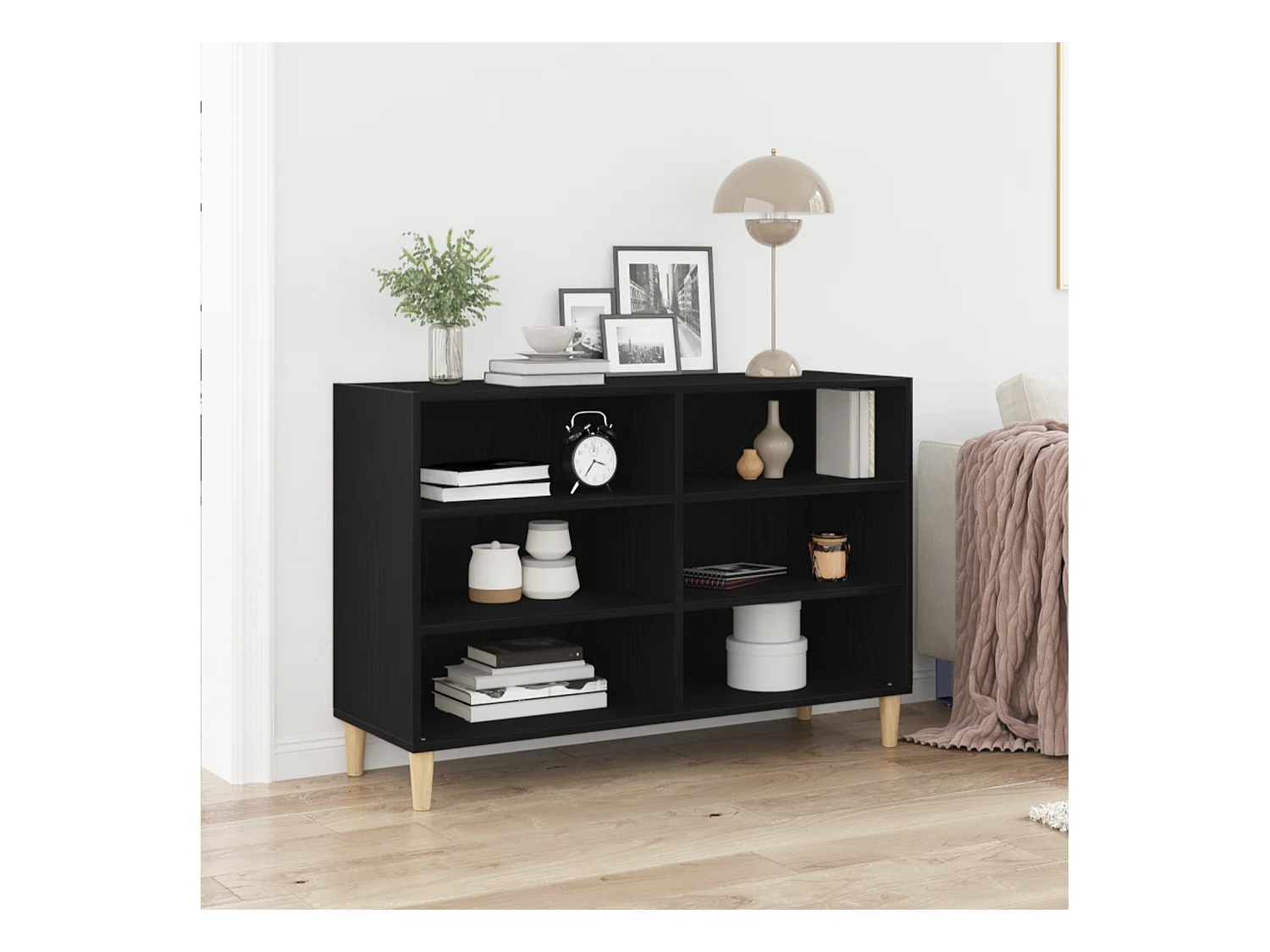 Buffet | Bahut | Meuble de rangement Chêne noir Chêne massif 103.5 x 35 x 70 cm Buffet | Bahut | Meuble de rangement
