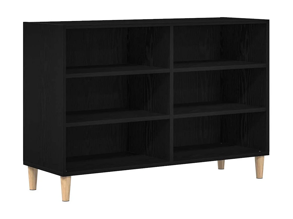 Credenza | Buffet | Armadio Nero Rovere 103,5x35x70 cm in Legno ingegnerizzato