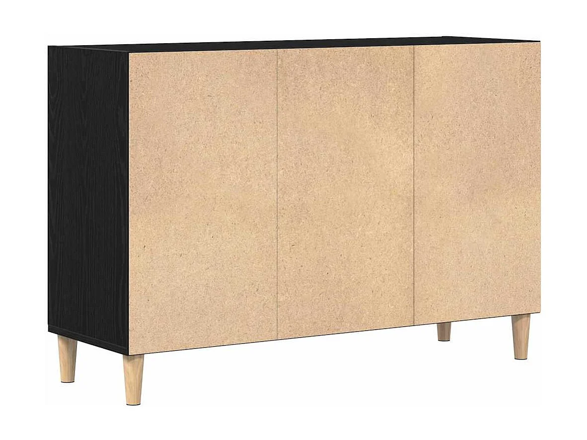 Credenza | Buffet | Armadio Nero Rovere 103,5x35x70 cm in Legno ingegnerizzato