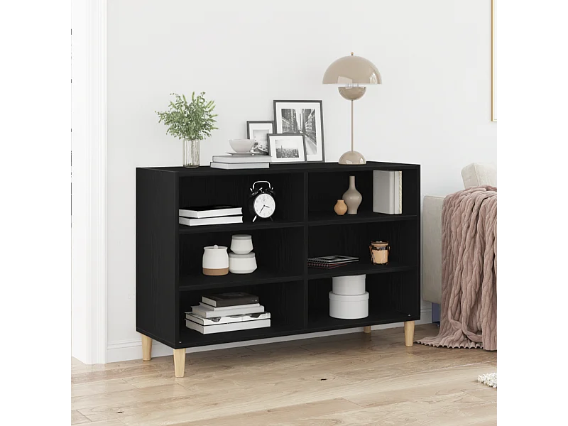 Buffet | Bahut | Meuble de rangement Chêne noir Chêne massif 103.5 x 35 x 70 cm Buffet | Bahut | Meuble de rangement