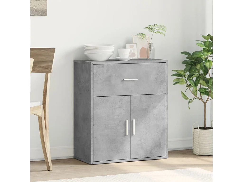Buffet | Bahut | Meuble de rangement gris béton 60x31x70 cm bois d'ingénierie