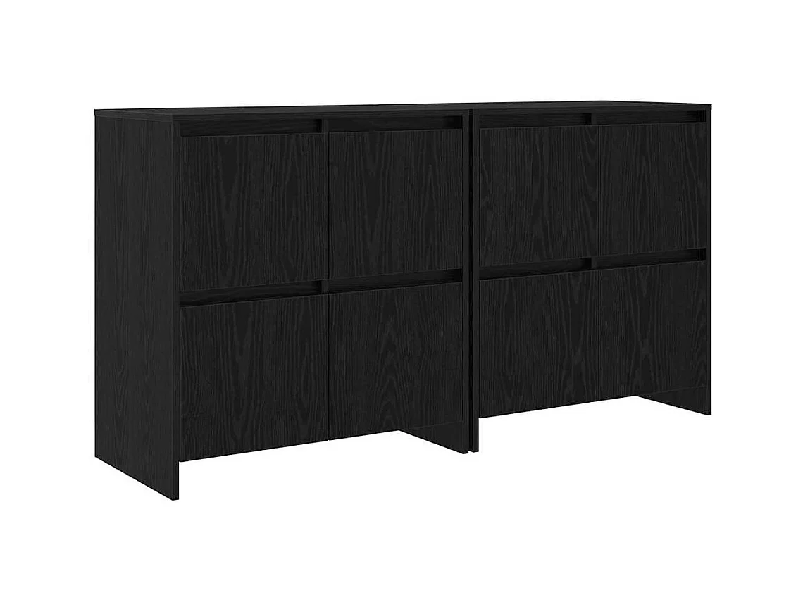 Buffet | Bahut | Meuble de rangement 2 pcs Chêne noir 70 x 41 x 75 cm Bois d'ingénierie