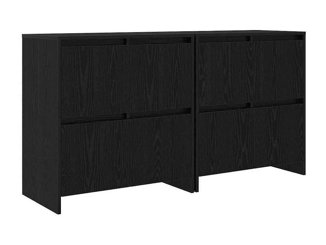 Buffet | Bahut | Meuble de rangement 2 pcs Chêne noir 70 x 41 x 75 cm Bois d'ingénierie