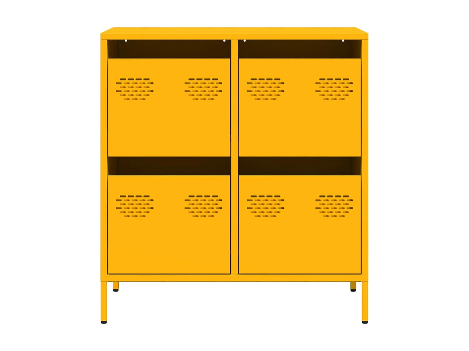 Credenza | Buffet | Armadio Giallo Senape 68x39x73,5 cm Acciaio Laminato a Freddo