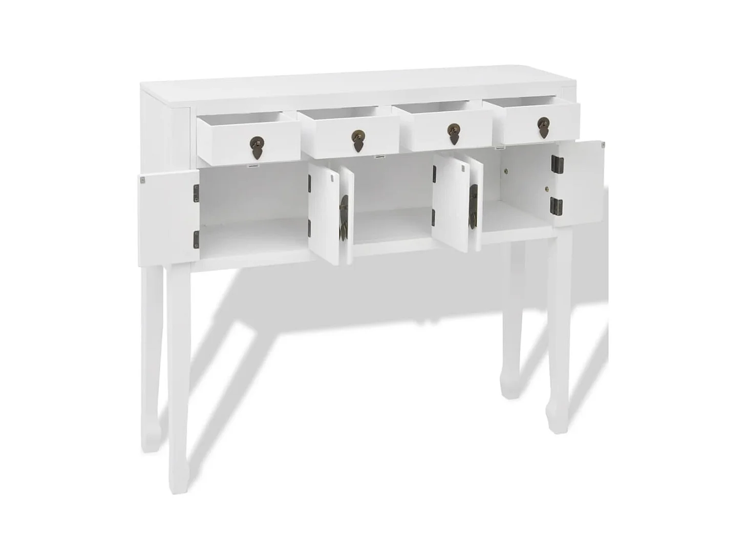 Credenza | Buffet | Armadio in Stile Cinese in Legno Massello Bianca