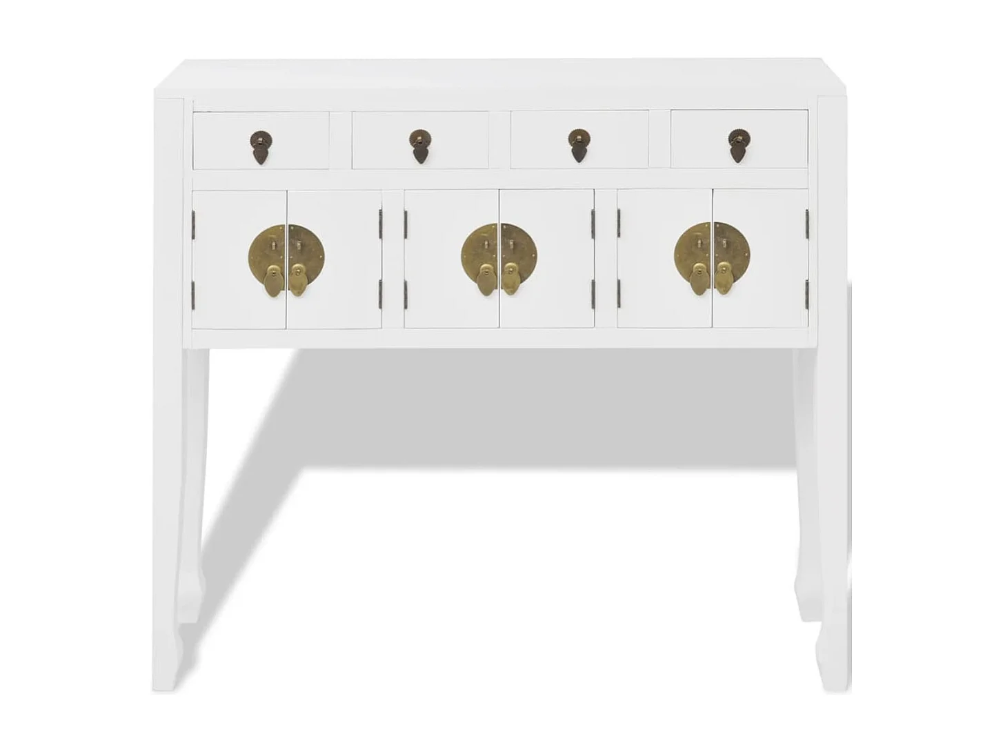 Buffet | Commode à tiroir | Meuble de rangement en style chinois en bois massif Blanc