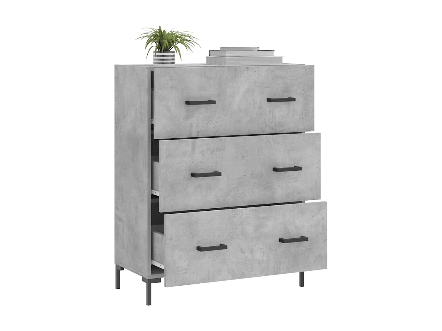 Buffet | Bahut | Meuble de rangement gris béton 69,5x34x90 cm bois d'ingénierie