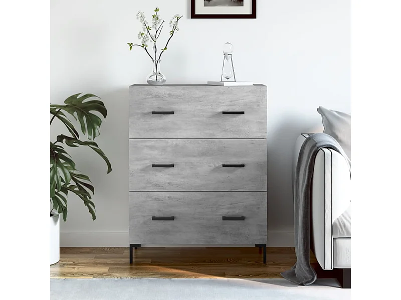 Buffet | Bahut | Meuble de rangement gris béton 69,5x34x90 cm bois d'ingénierie