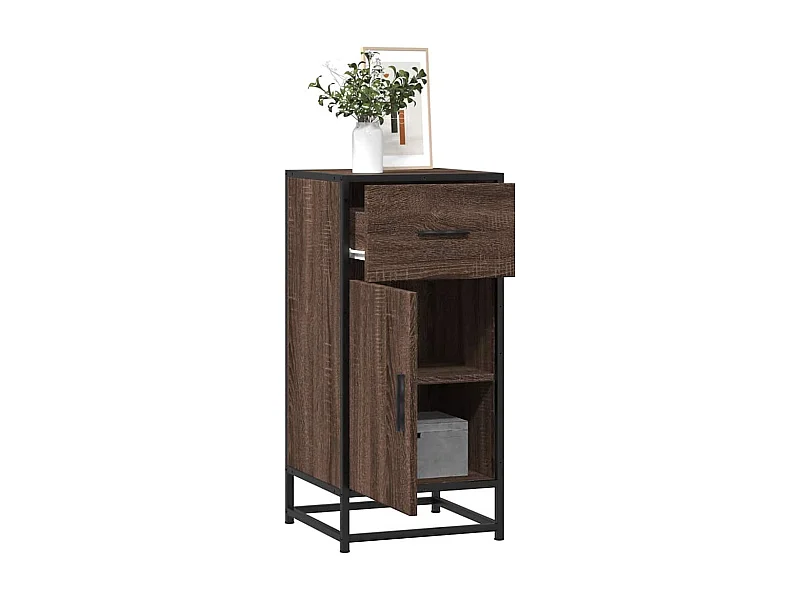 Buffet | Bahut | Meuble de rangement chêne marron 35,5x35x76 cm bois d'ingénierie et métal