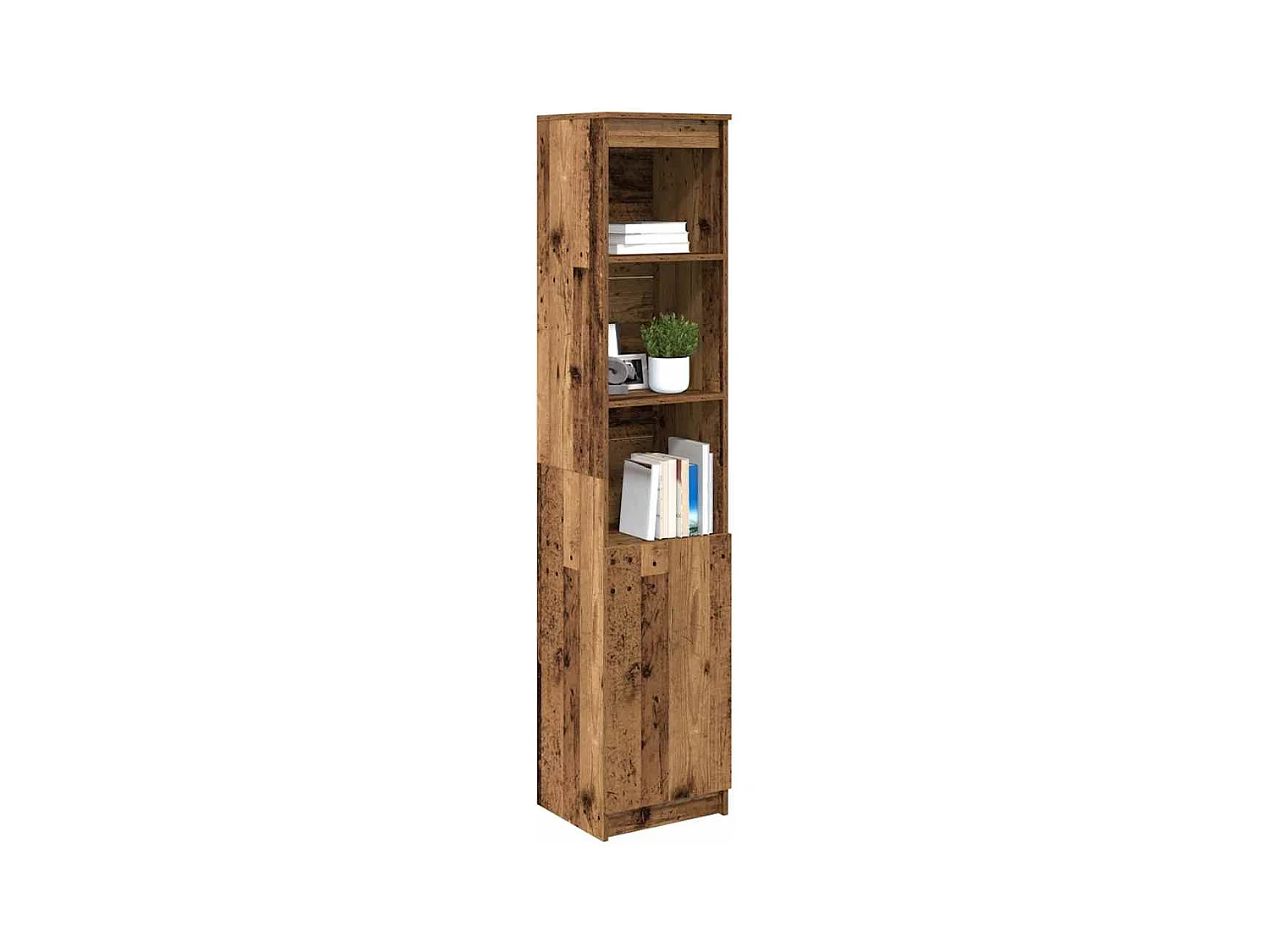 Buffet | Bahut | Meuble de rangement haut 37,5x35x180 cm vieux bois bois d'ingénierie