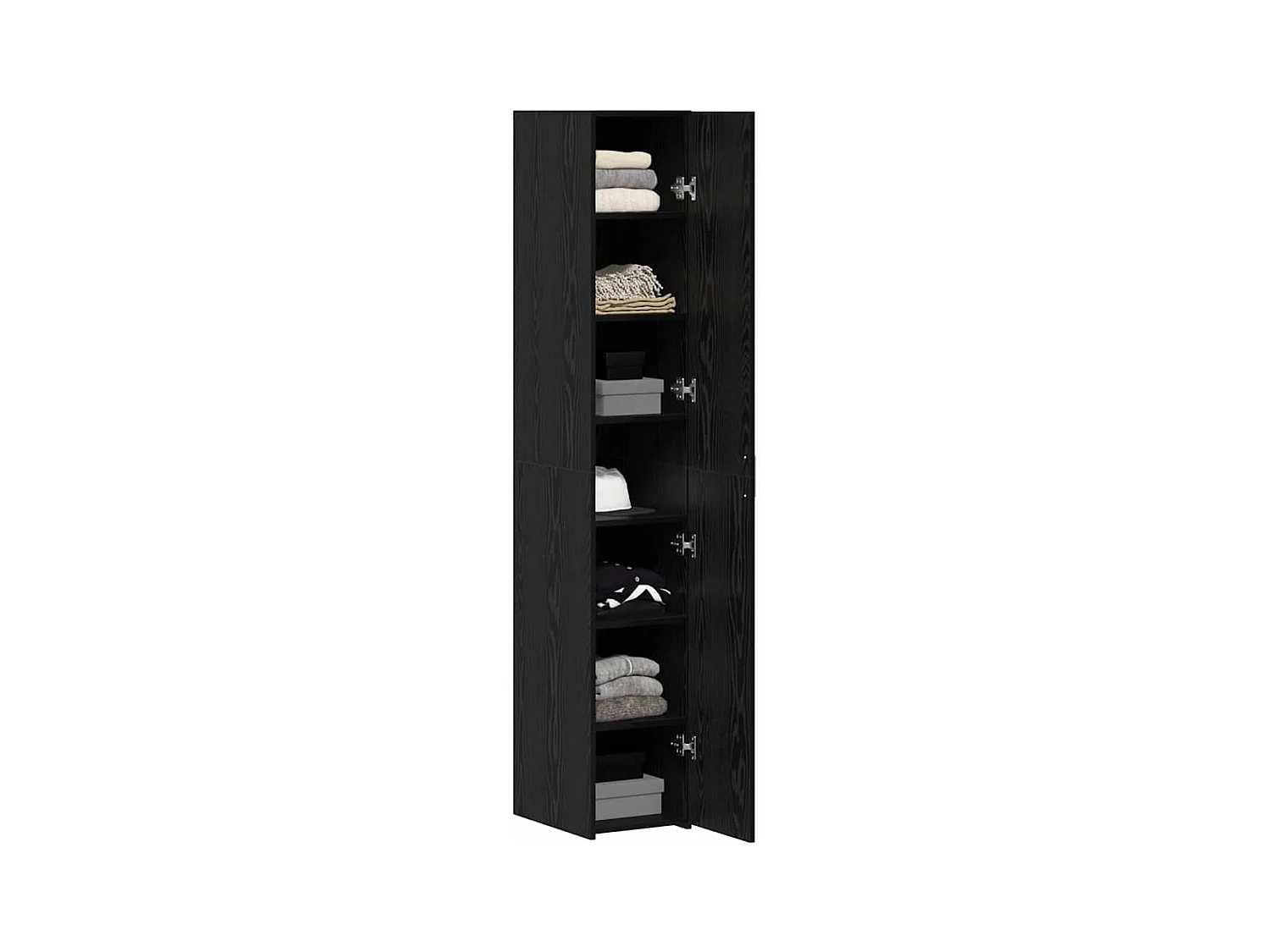 Highboard | Credenza| Armadio alto Rovere Nero 30x42.5x185 cm Legno di ingegneria