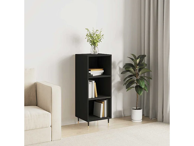 Buffet | Bahut | Meuble de rangement noir 34,5x32,5x90 cm bois d'ingénierie