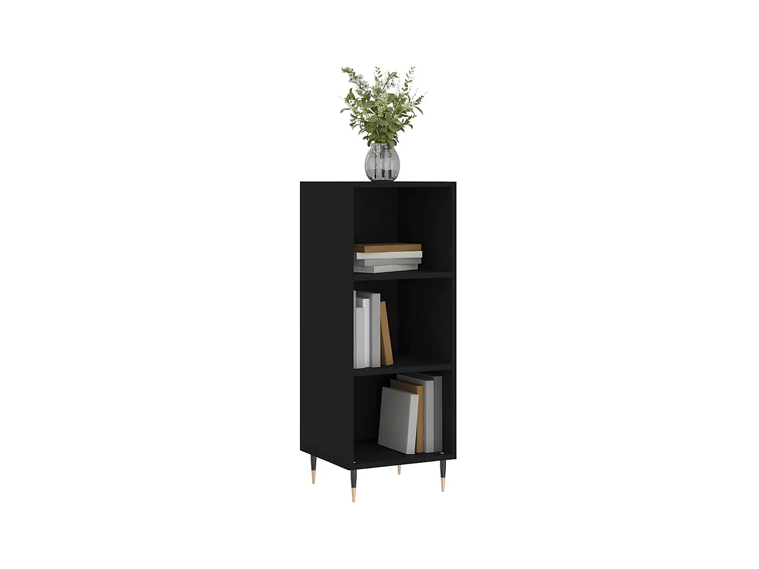 Buffet | Bahut | Meuble de rangement noir 34,5x32,5x90 cm bois d'ingénierie
