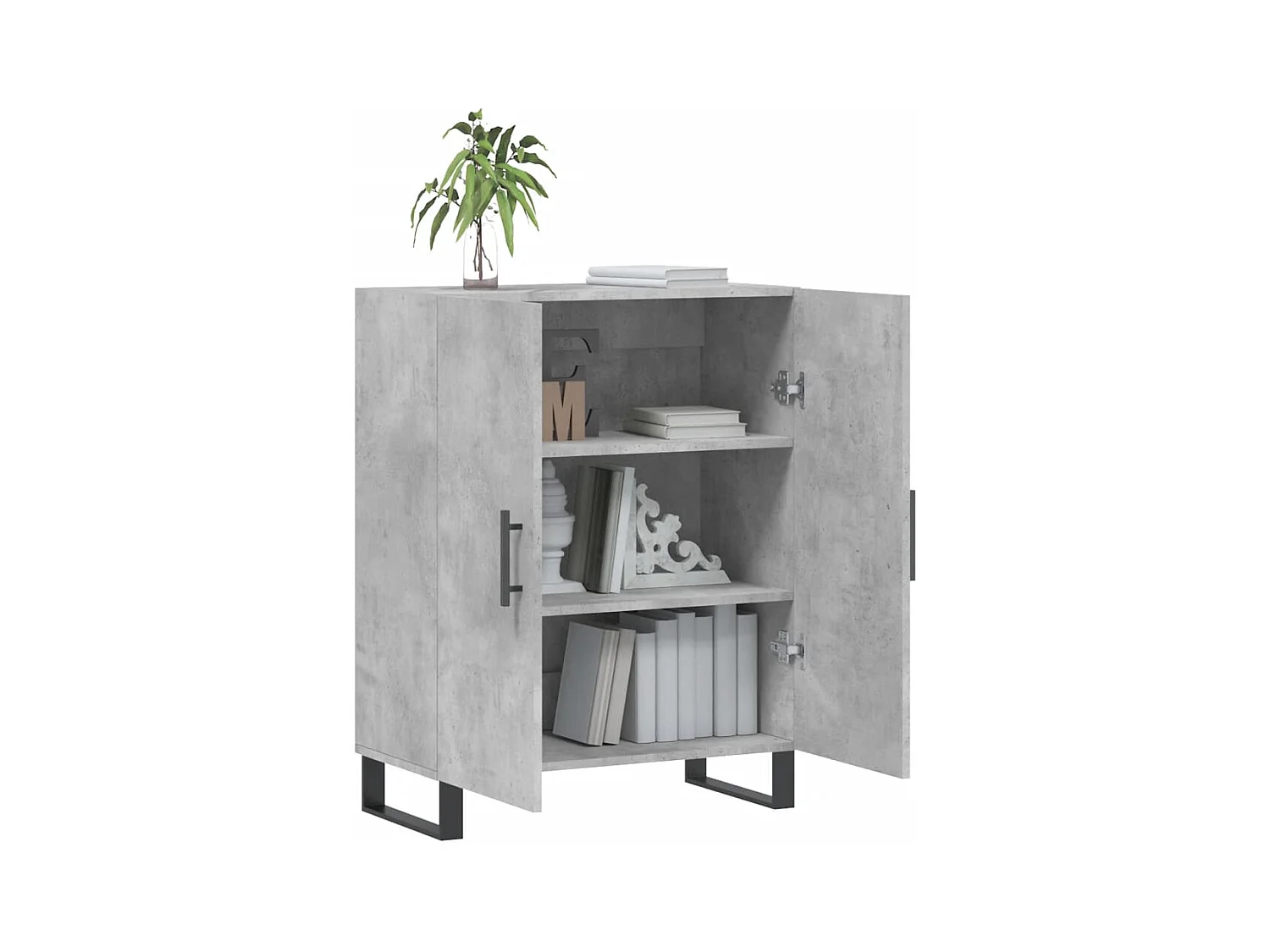 Credenza | Buffet | Armadio Grigio Cemento 69,5x34x90 cm in Legno Multistrato