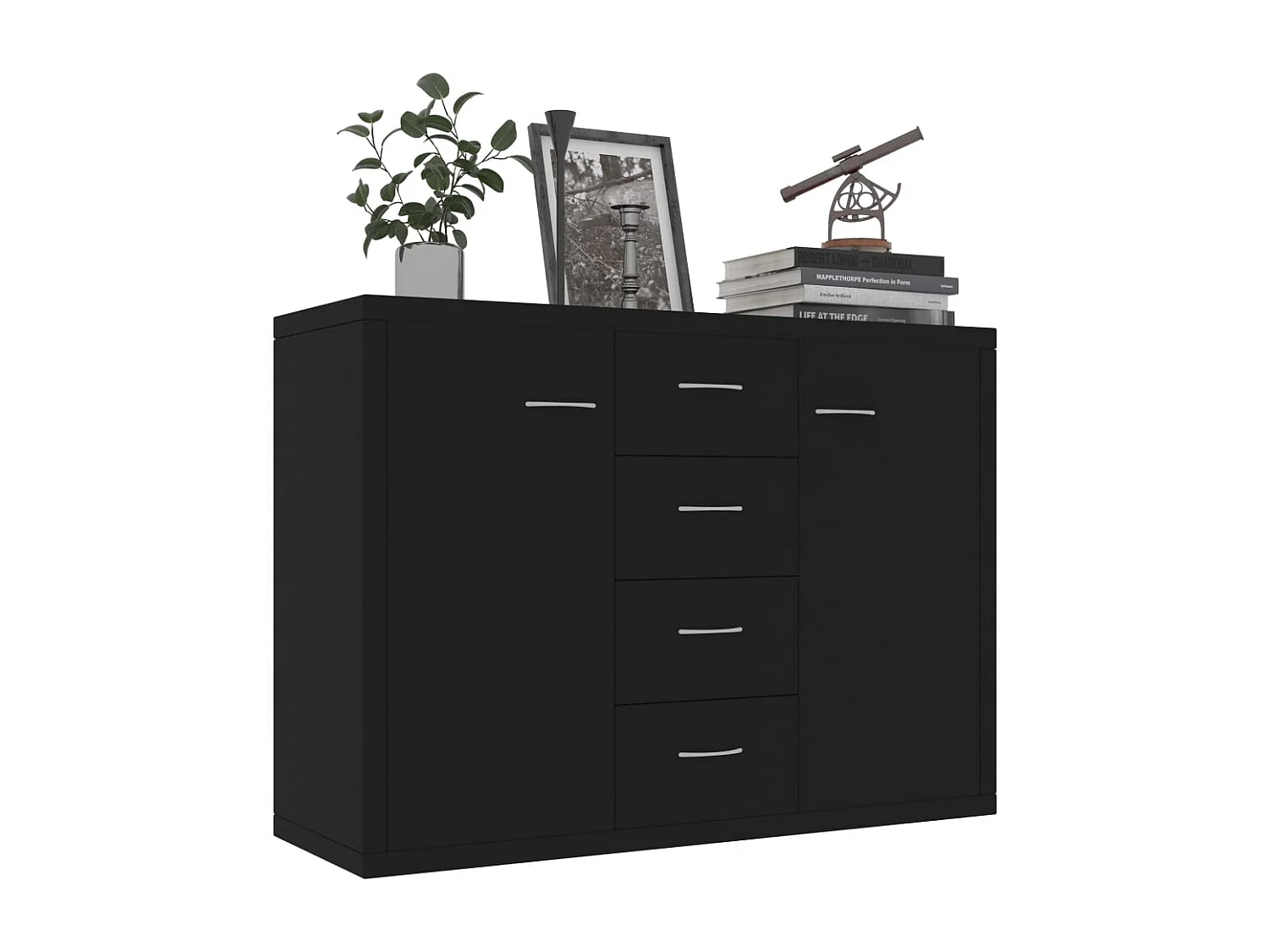 Buffet | Commode à tiroir | Meuble de rangement Noir 88x30x65 cm Bois d'ingénierie