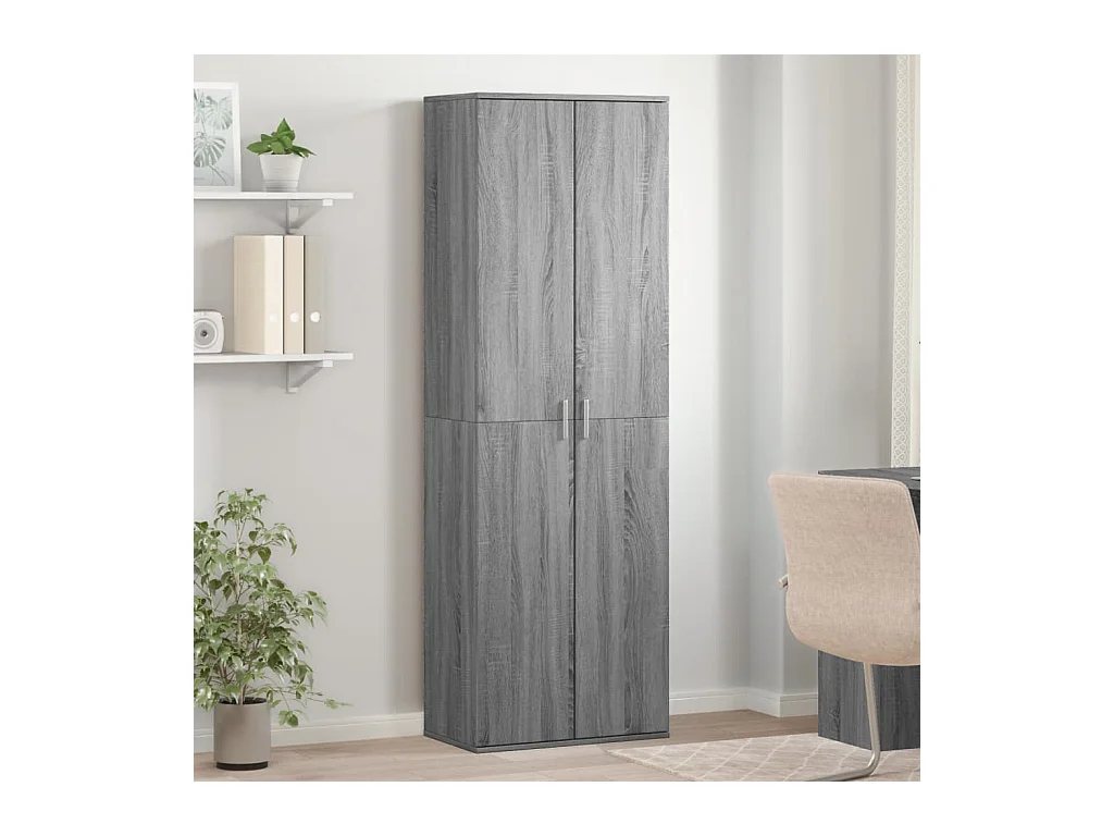 Credenza | Buffet | Armadio Grigio Sonoma 60x35x180 cm in Legno Multistrato