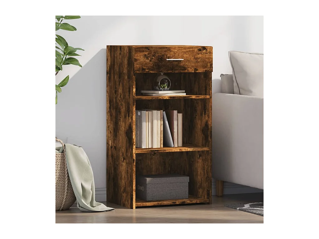 Buffet | Bahut | Meuble de rangement chêne fumé 50x42,5x93 cm bois d'ingénierie