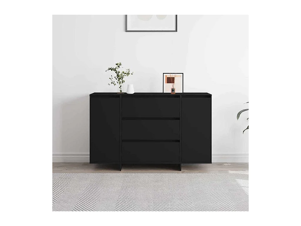Sideboard | Credenza | Armadio Nero 120x41x75 cm in Legno ingegnerizzato
