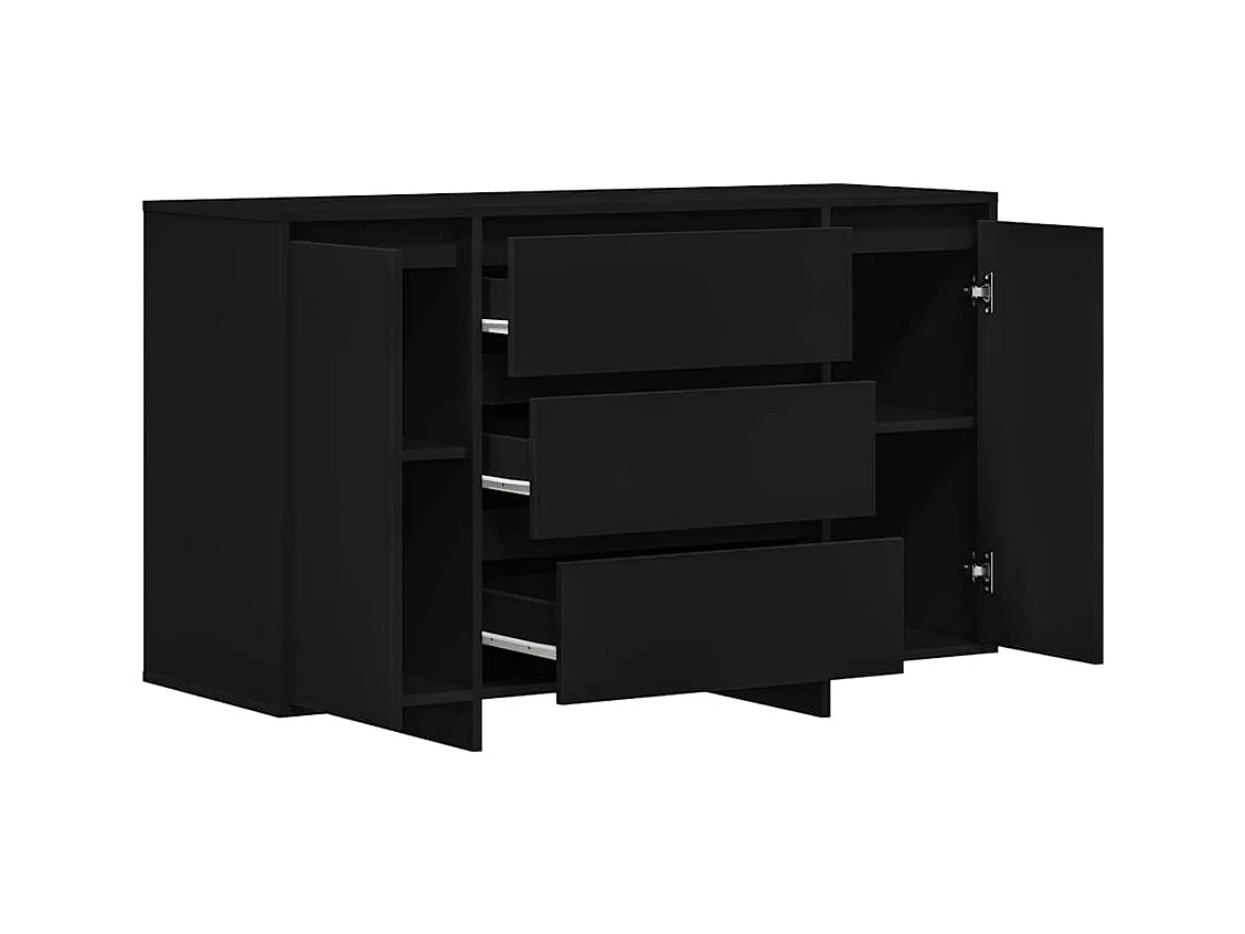 Sideboard | Credenza | Armadio Nero 120x41x75 cm in Legno ingegnerizzato
