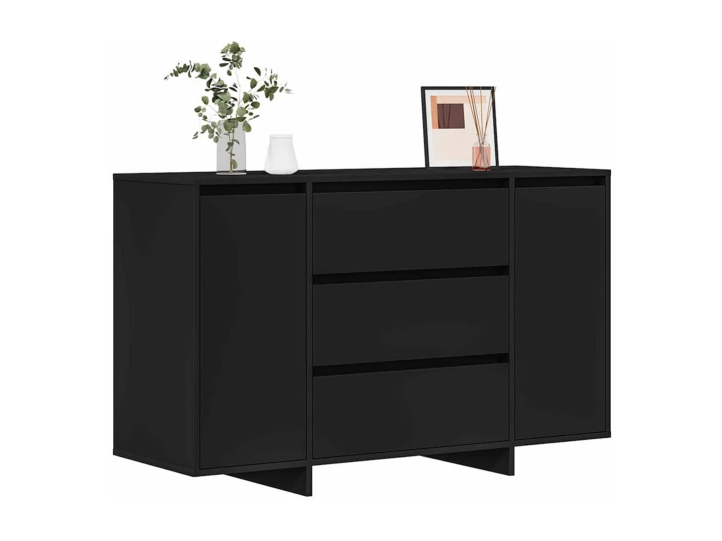 Buffet | Bahut | Meuble de rangement Noir 120x41x75 cm en bois d'ingénierie