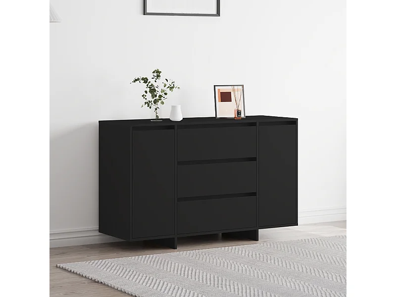 Buffet | Bahut | Meuble de rangement Noir 120x41x75 cm en bois d'ingénierie