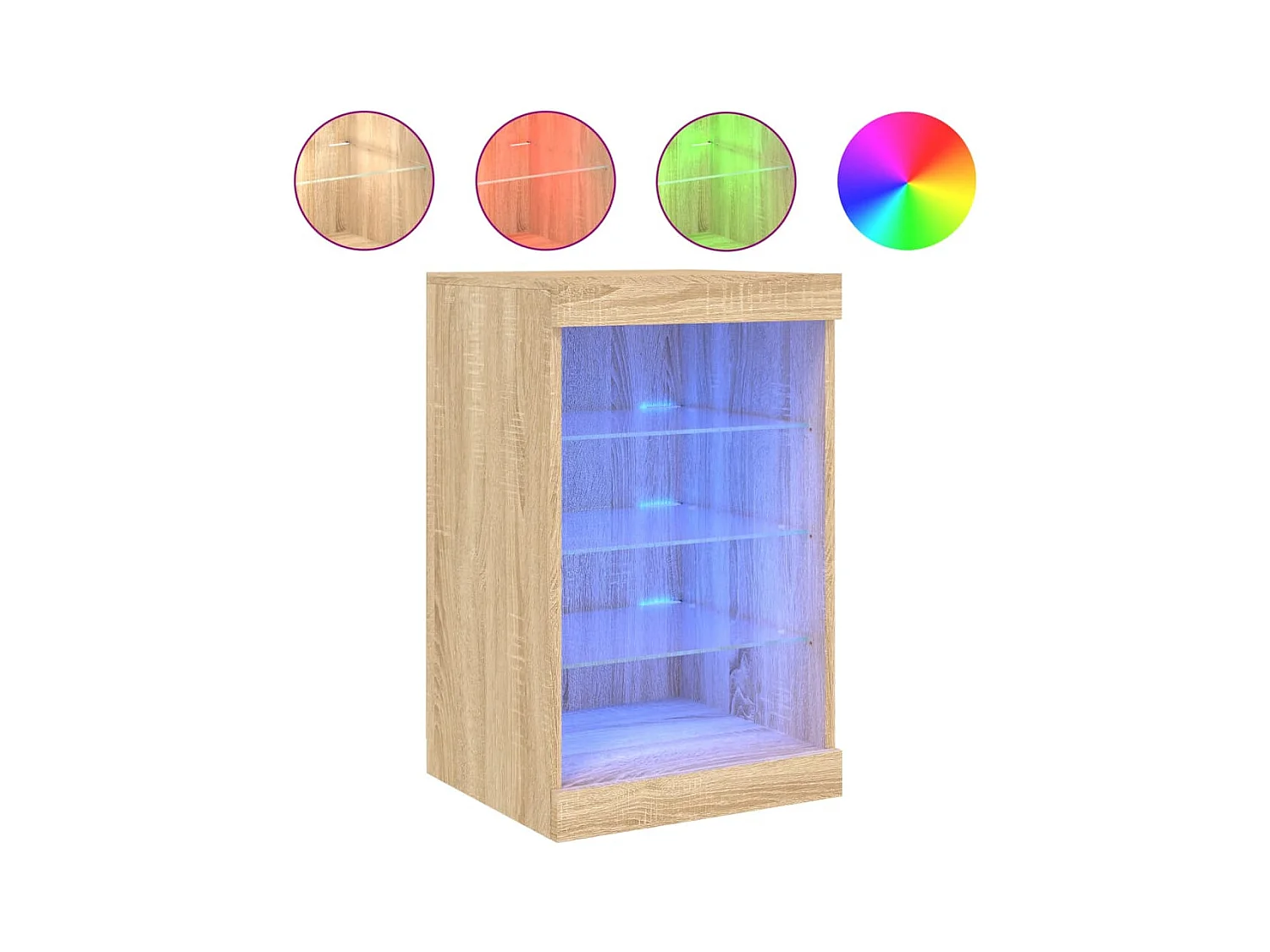 Credenza | Buffet | Armadio con Luci LED Rovere Sonoma 41x37x67 cm