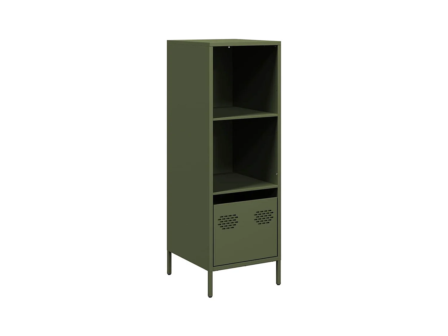 Buffet | Commode à tiroir | Meuble de rangement vert olive 35x39x103,5 cm acier