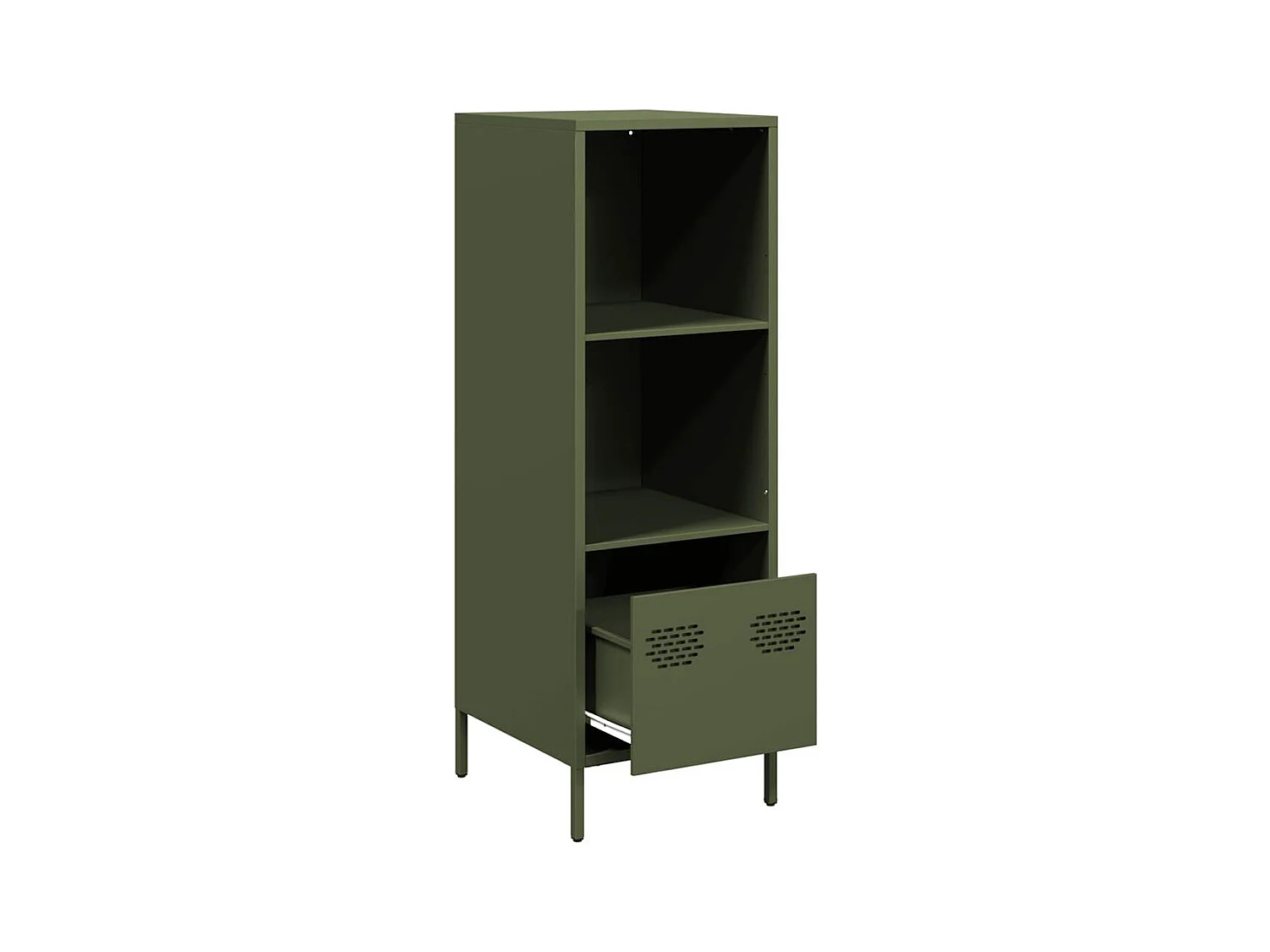 Buffet | Commode à tiroir | Meuble de rangement vert olive 35x39x103,5 cm acier