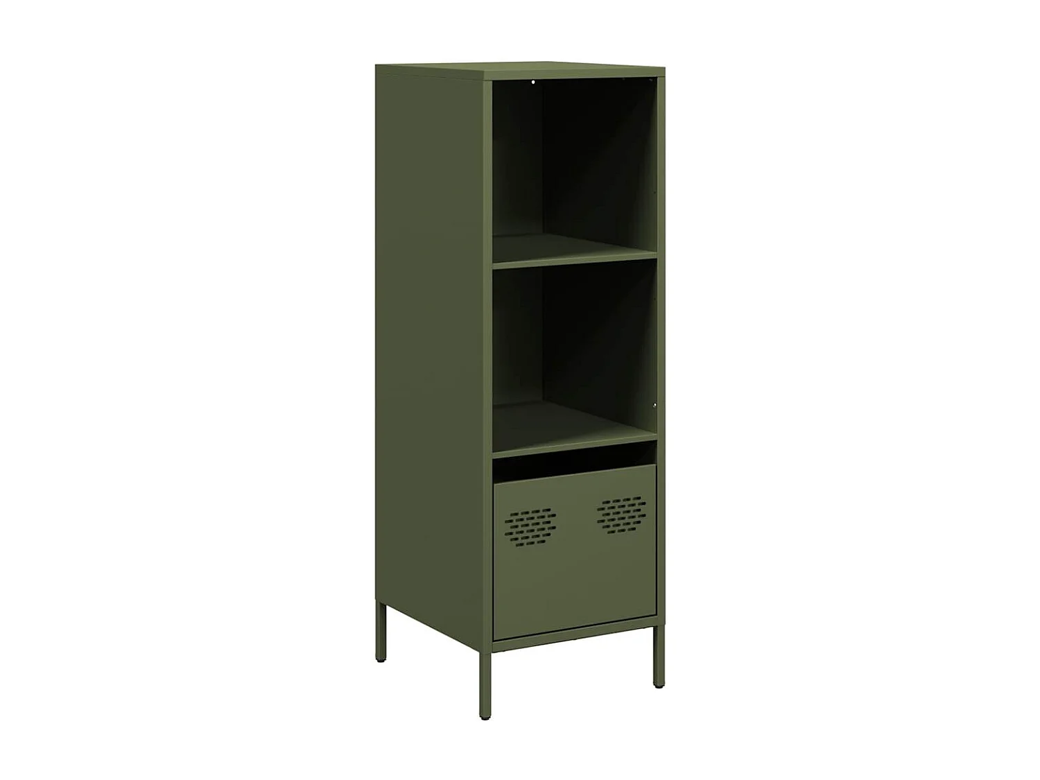 Buffet | Commode à tiroir | Meuble de rangement vert olive 35x39x103,5 cm acier