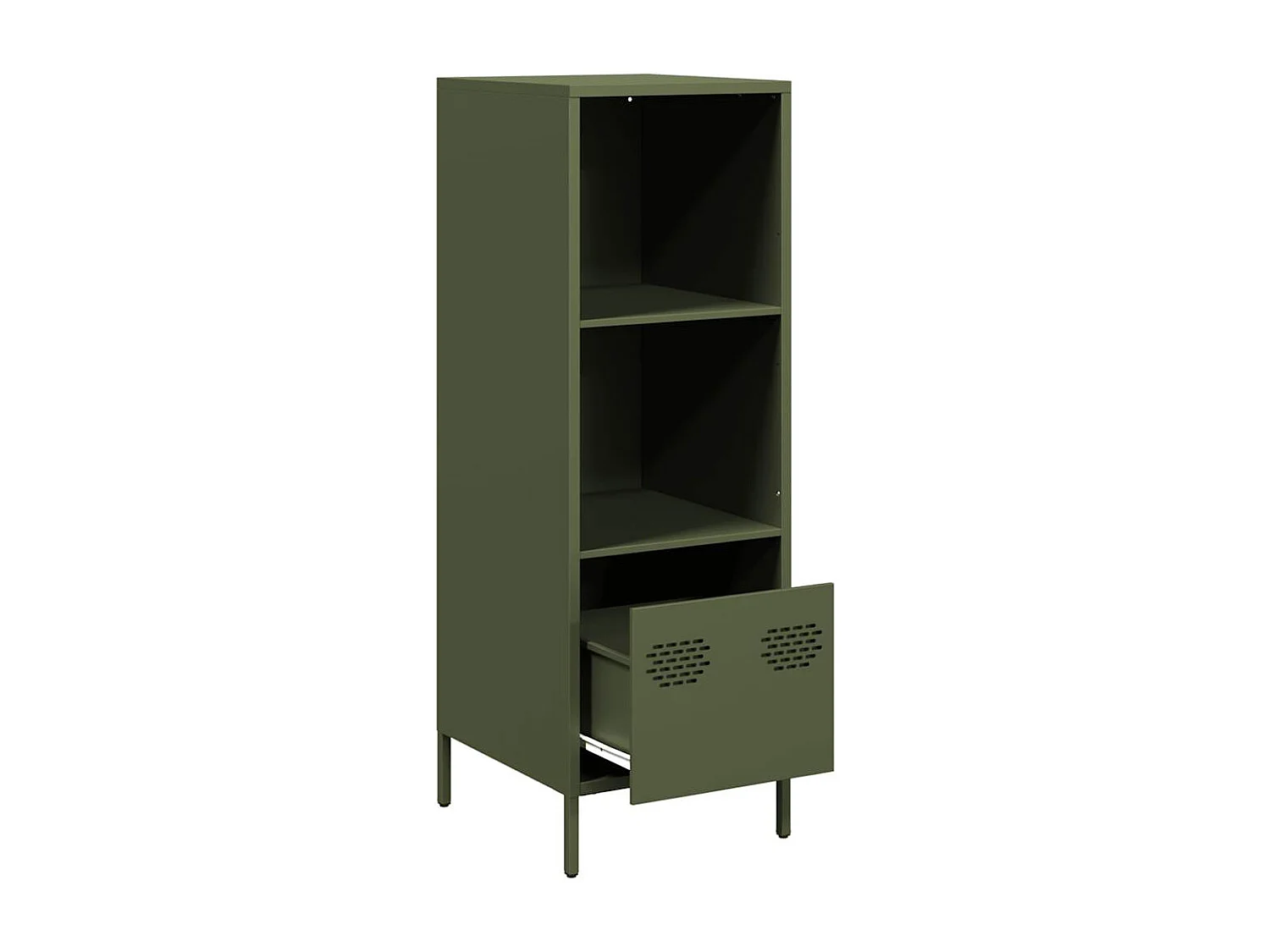 Buffet | Commode à tiroir | Meuble de rangement vert olive 35x39x103,5 cm acier