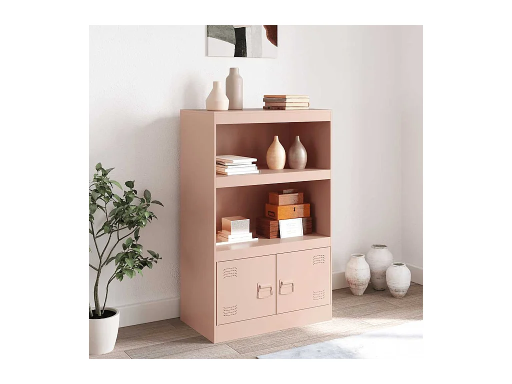 Buffet | Bahut | Meuble de rangement rose 67x39x107 cm acier