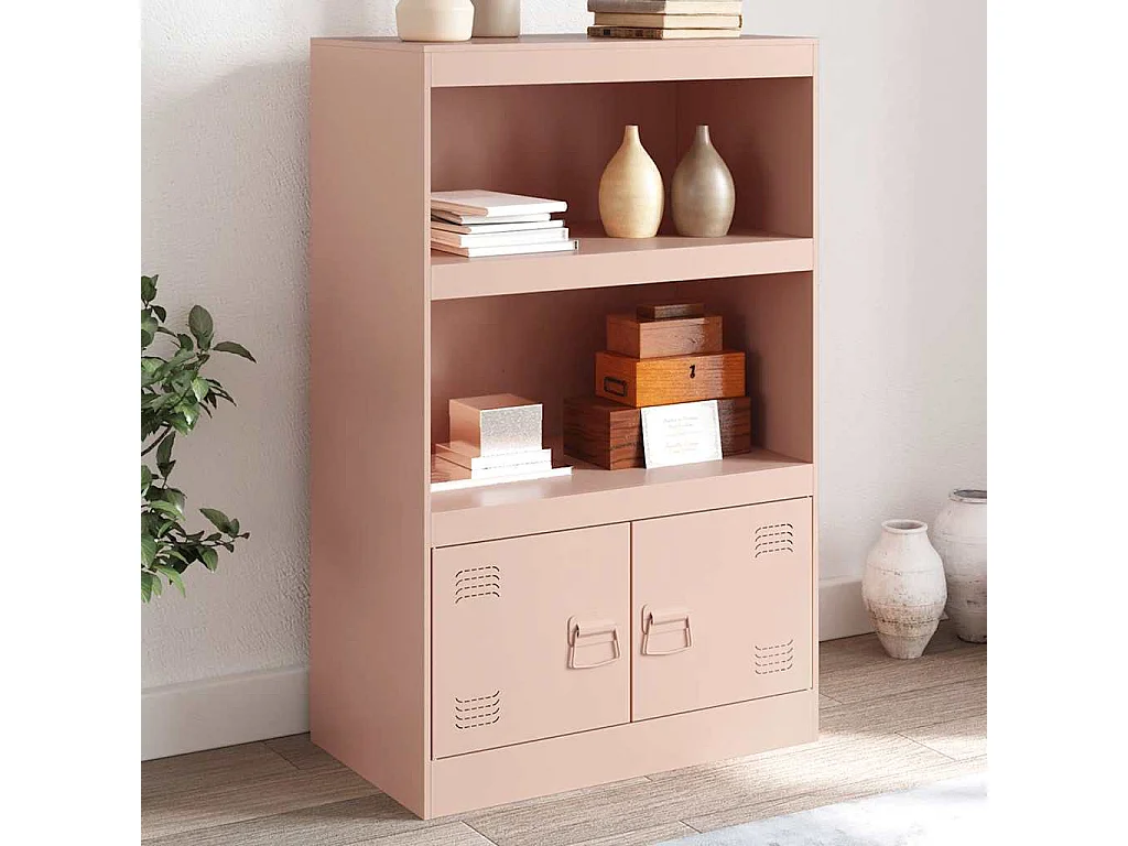 Buffet | Bahut | Meuble de rangement rose 67x39x107 cm acier