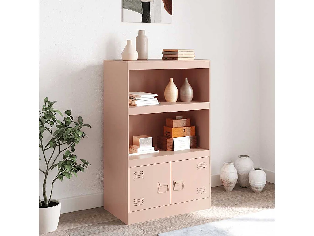 Buffet | Bahut | Meuble de rangement rose 67x39x107 cm acier