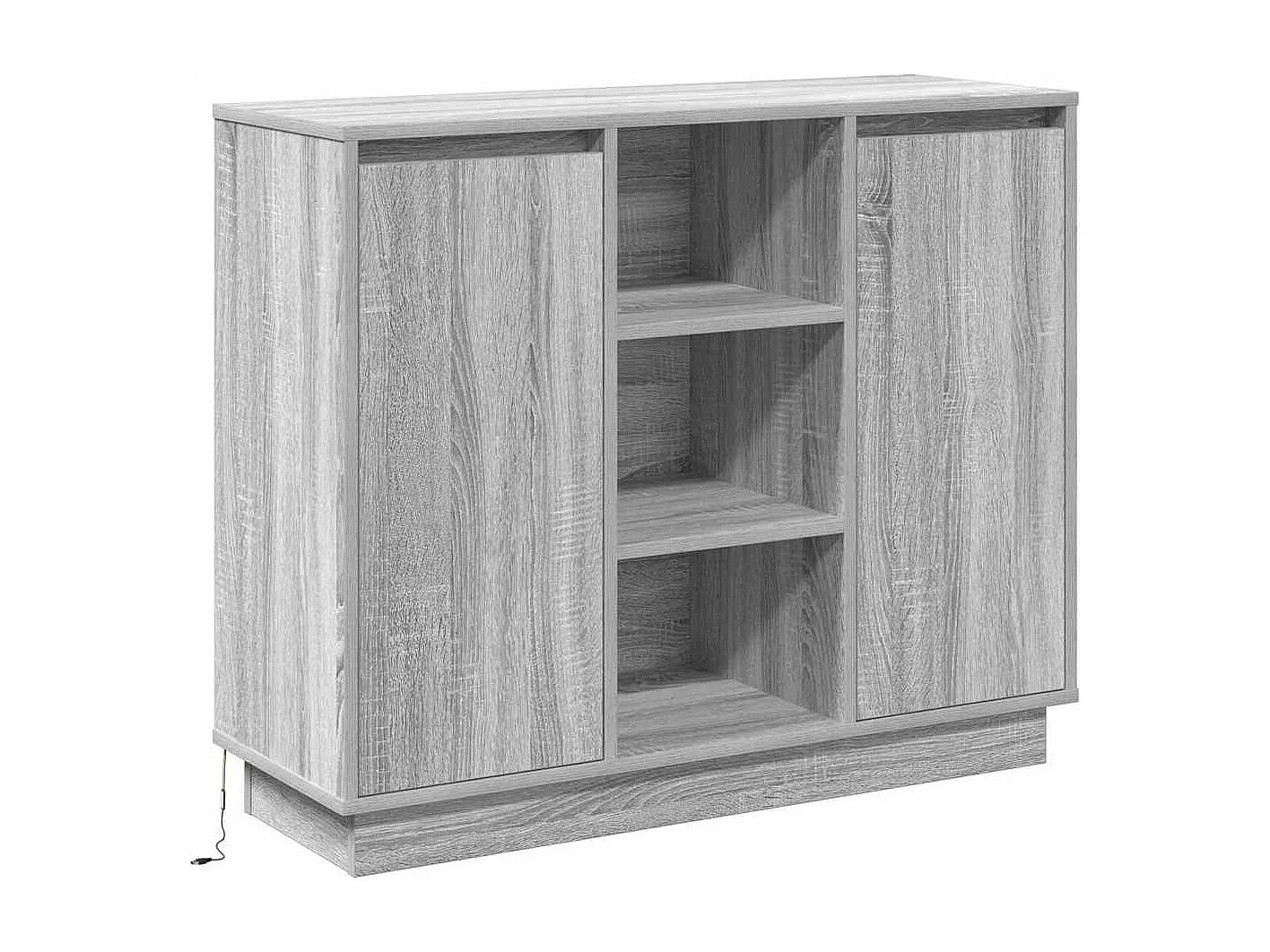 Sideboard | Credenza | Armadio con LED Grigio Sonoma 90x32x75 cm in Legno Ingengnerizzato