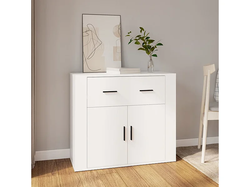 Buffet | Bahut | Meuble de rangement Blanc 80x33x70 cm Bois d'ingénierie
